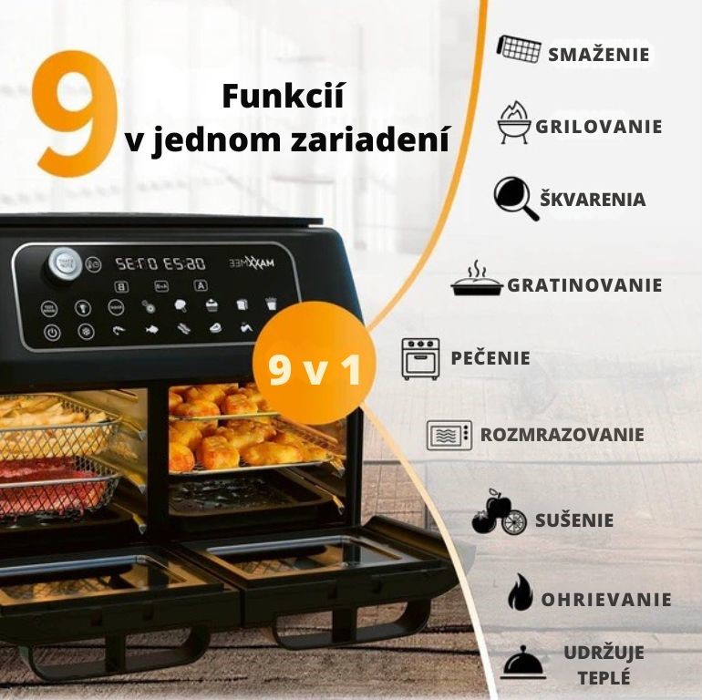 GourmetMaxx Dvojitá teplovzdušná fritéza MaxxMee DUAL 05535 (1)
